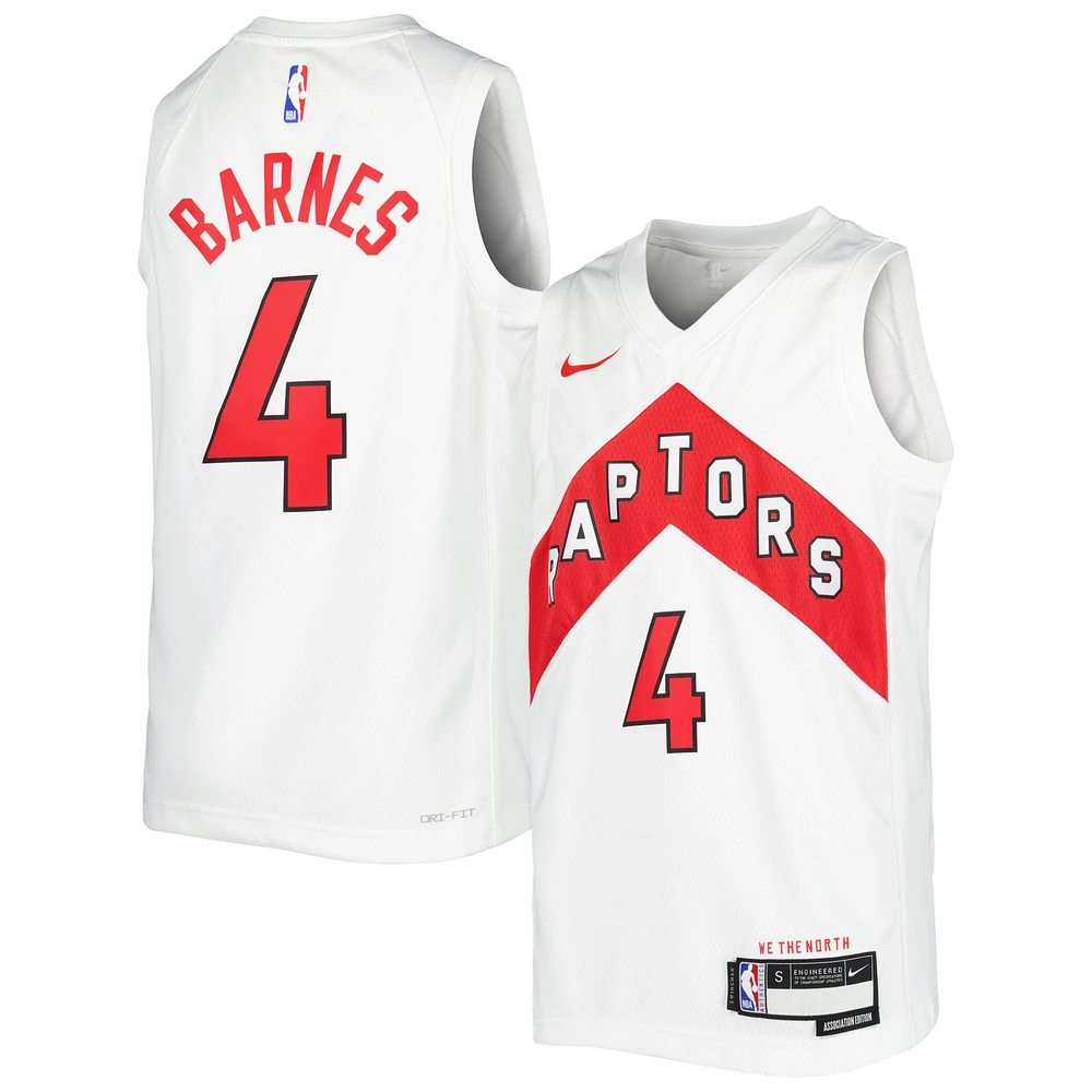 Youth Nike Scottie Barnes White Toronto Raptors Swingman Jersey - Association Edition