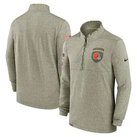 Men's Nike Olive Cleveland Browns Salute to Service Quarter-Zip Top