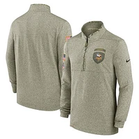 Men's Nike Olive Minnesota Vikings Salute to Service Quarter-Zip Top