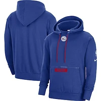 Men's Nike Royal Philadelphia 76ers Courtside Heavyweight Pullover Hoodie