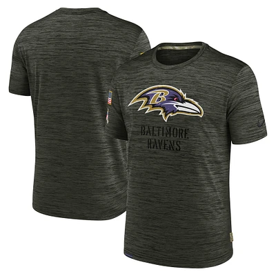 Men's Nike Olive Baltimore Ravens Salute to Service Velocity Team T-Shirt