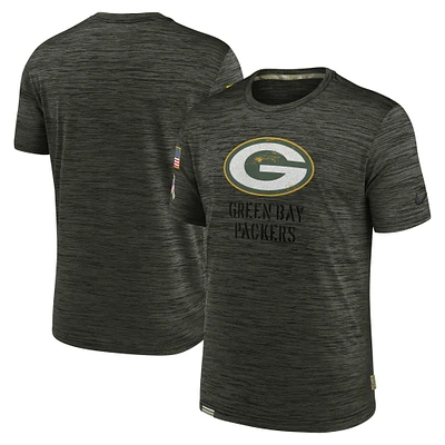 Men's Nike Olive Green Bay Packers Salute to Service Velocity Team T-Shirt