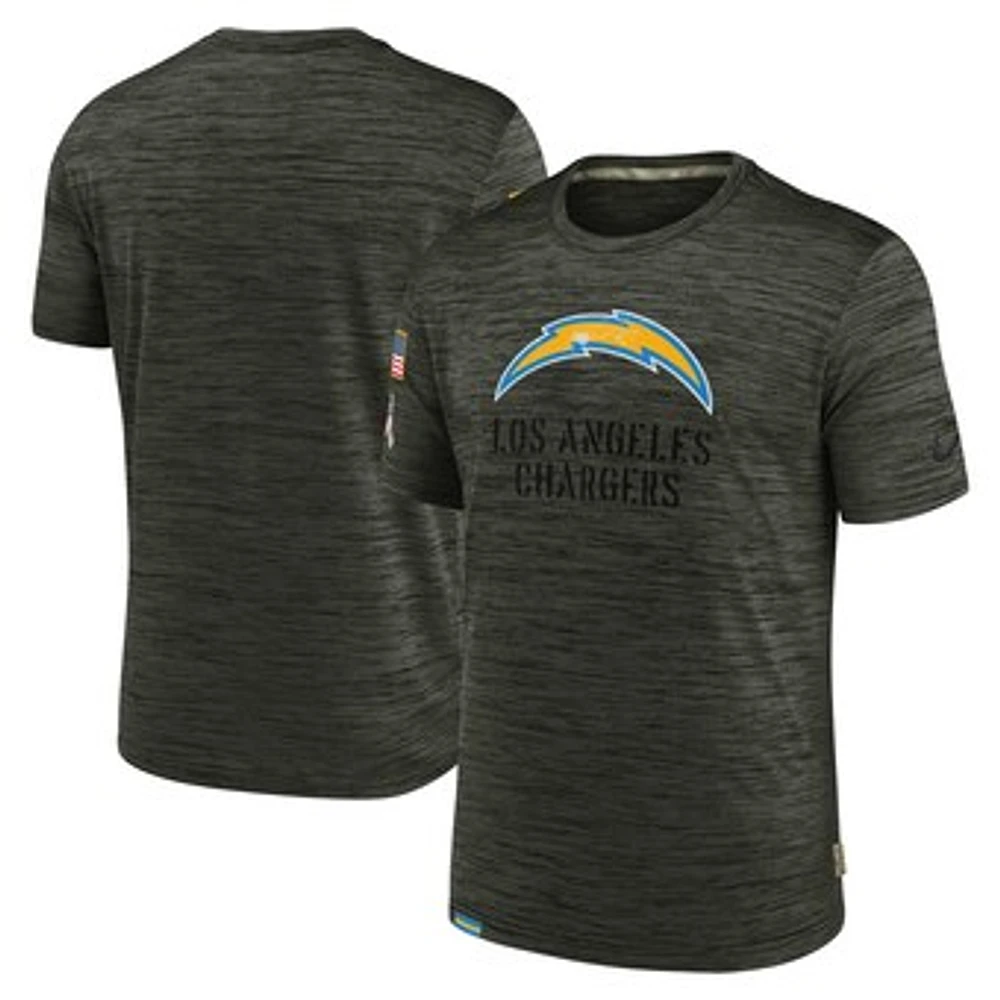 Men's Nike Olive Los Angeles Chargers Salute to Service Velocity Team T-Shirt