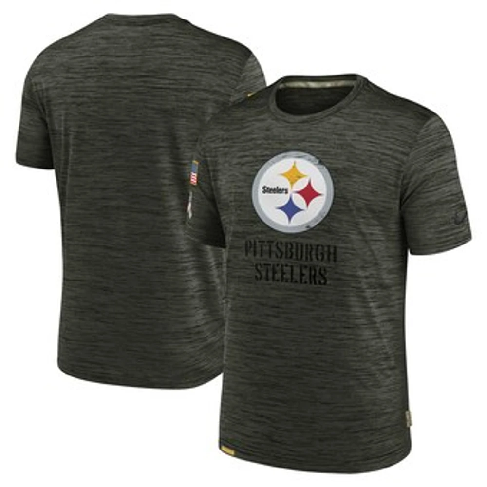 Men's Nike Olive Pittsburgh Steelers Salute to Service Velocity Team T-Shirt