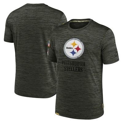 Men's Nike Olive Pittsburgh Steelers Salute to Service Velocity Team T-Shirt