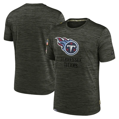 Men's Nike Olive Tennessee Titans Salute to Service Velocity Team T-Shirt