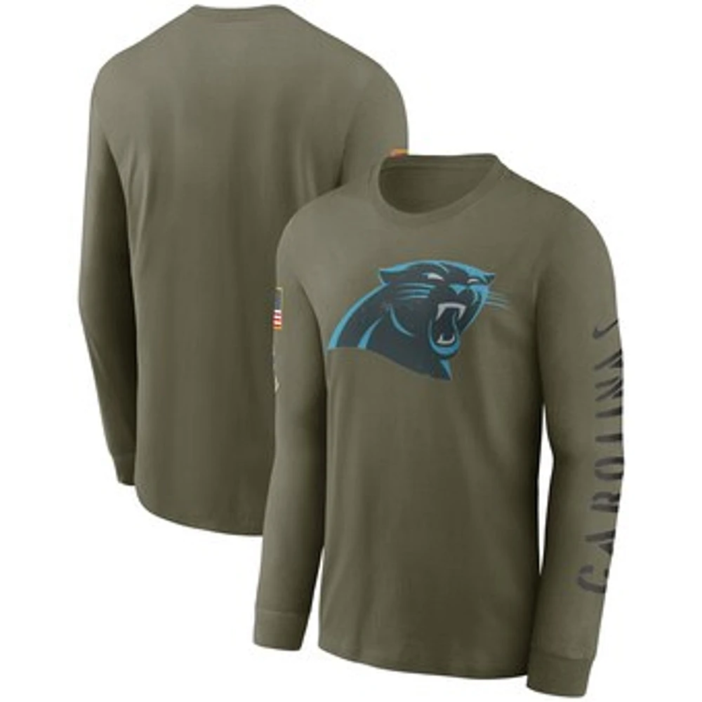 Men's Nike Olive Carolina Panthers Salute To Service Long Sleeve T-Shirt