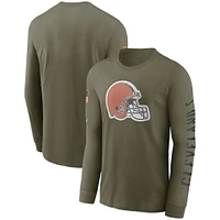 Men's Nike Olive Cleveland Browns Salute To Service Long Sleeve T-Shirt