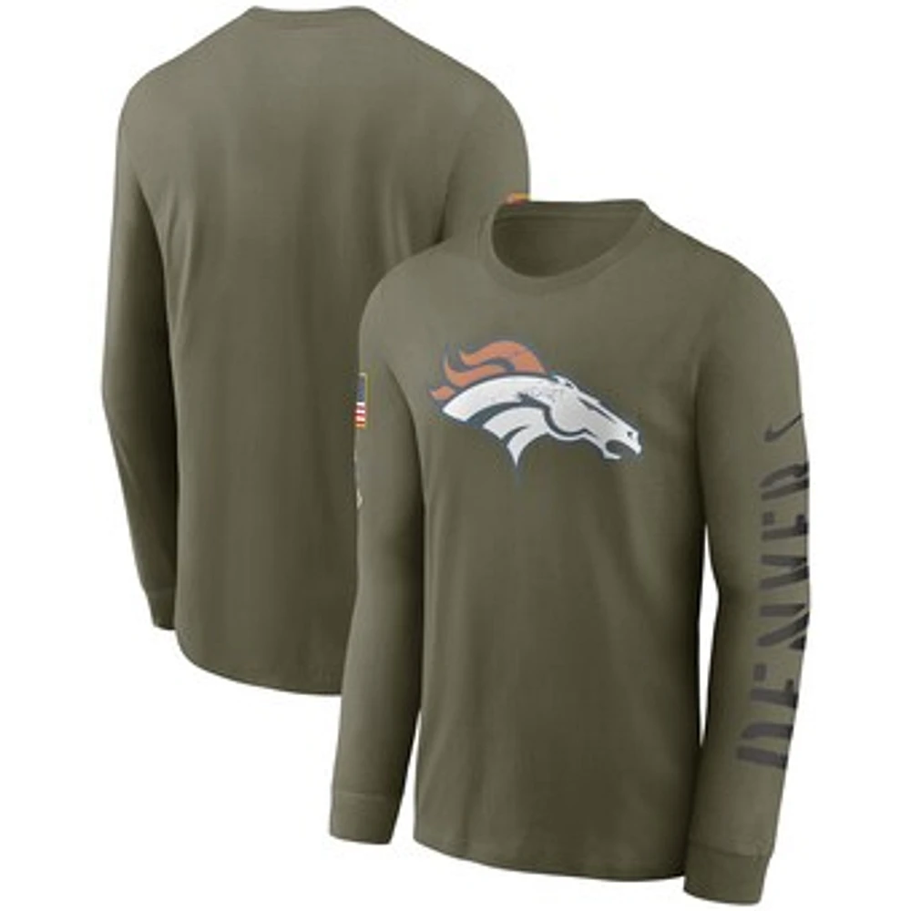 Men's Nike Olive Denver Broncos Salute To Service Long Sleeve T-Shirt