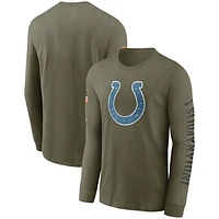 Men's Nike Olive Indianapolis Colts Salute To Service Long Sleeve T-Shirt