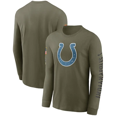 Men's Nike Olive Indianapolis Colts Salute To Service Long Sleeve T-Shirt