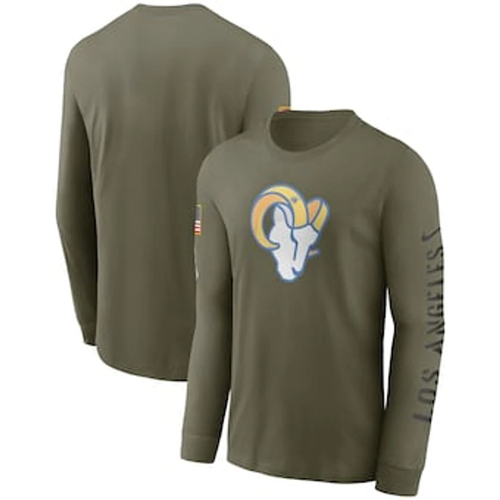 Men's Nike Olive Los Angeles Rams Salute To Service Long Sleeve T-Shirt