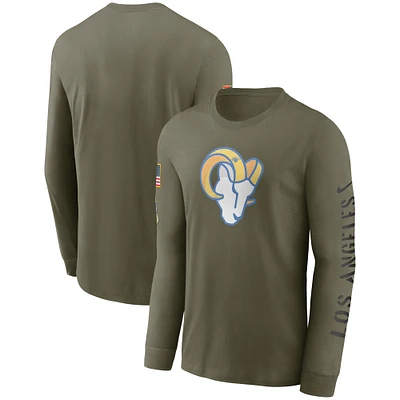 Men's Nike Olive Los Angeles Rams Salute To Service Long Sleeve T-Shirt