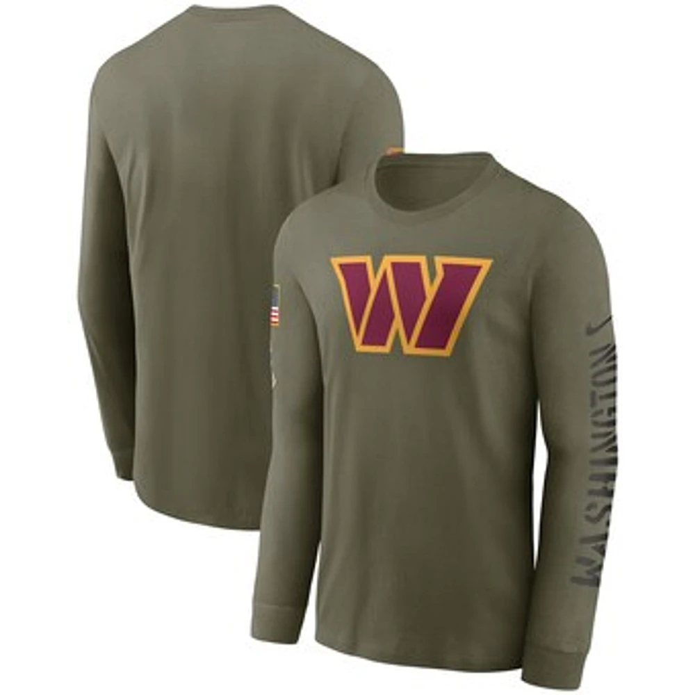 Men's Nike Olive Washington Commanders Salute To Service Long Sleeve T-Shirt