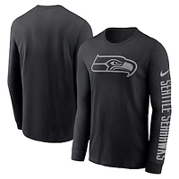 Men's Nike Black Seattle Seahawks RFLCTV Name and Logo T-Shirt