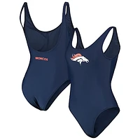 Women's G-III 4Her by Carl Banks Navy Denver Broncos Making Waves One-Piece Swimsuit