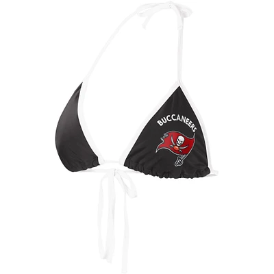 Women's G-III 4Her by Carl Banks Black Tampa Bay Buccaneers Perfect Match Bikini Top