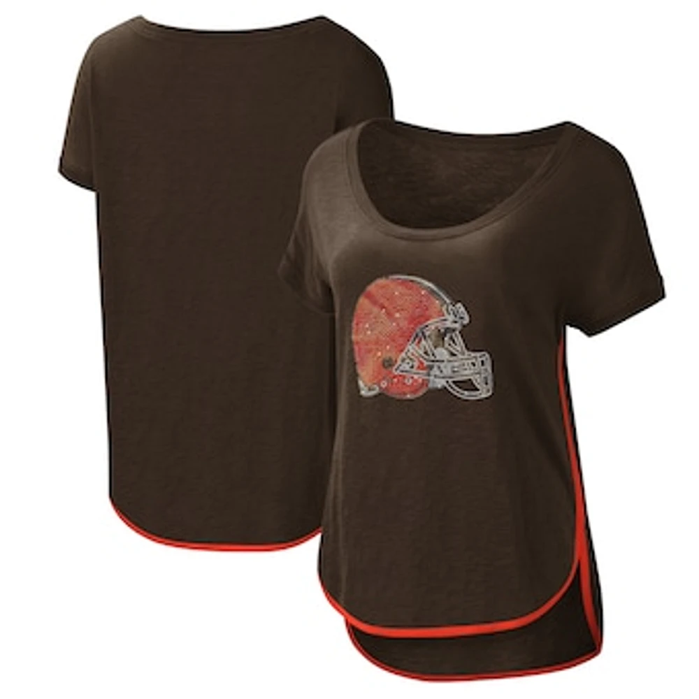 Women's G-III 4Her by Carl Banks Brown Cleveland Browns Rookie Scoop Neck T-Shirt