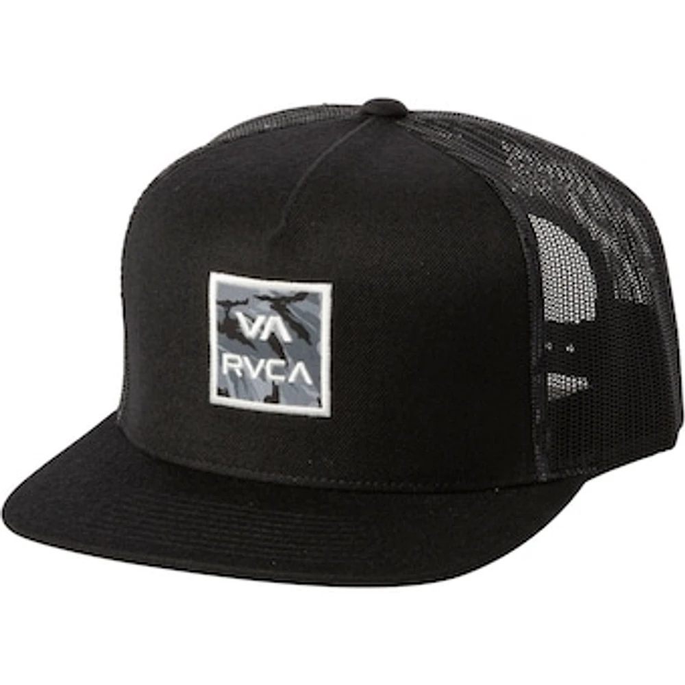 Youth RVCA Black All the Way Print Trucker - Snapback Hat