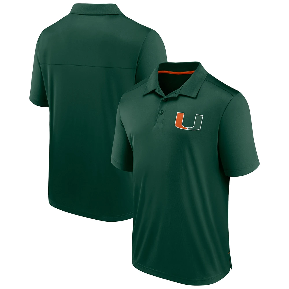 Men's Fanatics Green Miami Hurricanes Team Polo