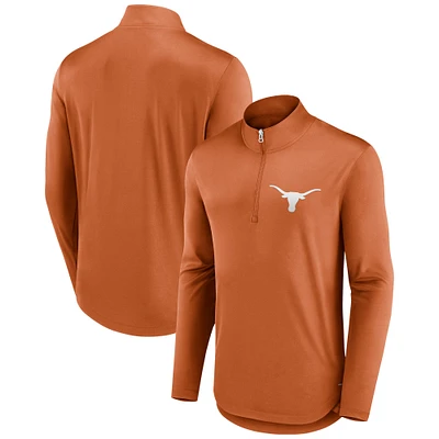 Men's Fanatics Texas Orange Texas Longhorns Tough Minded Quarter-Zip Top