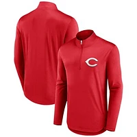 Men's Fanatics Red Cincinnati Reds Tough Minded Lightweight Quarter-Zip Pullover