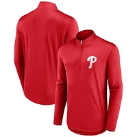 Men's Fanatics Red Philadelphia Phillies Tough Minded Lightweight Quarter-Zip Pullover