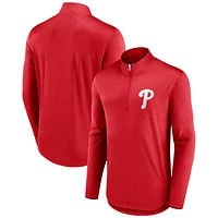 Men's Fanatics Red Philadelphia Phillies Tough Minded Lightweight Quarter-Zip Pullover