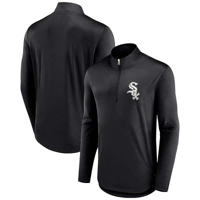 Men's Fanatics Black Chicago White Sox Tough Minded Lightweight Quarter-Zip Pullover