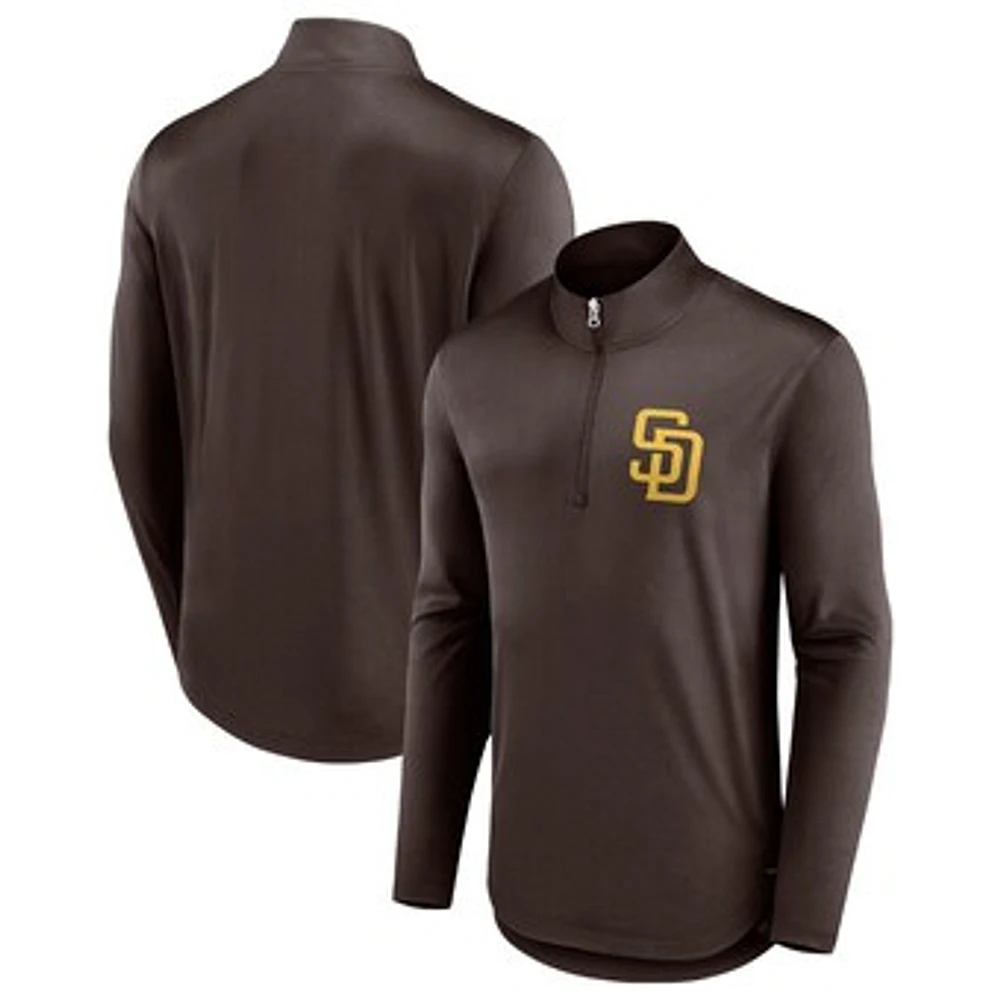 Men's Fanatics Brown San Diego Padres Tough Minded Lightweight Quarter-Zip Pullover