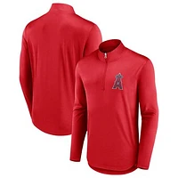 Men's Fanatics Red Los Angeles Angels Tough Minded Lightweight Quarter-Zip Pullover