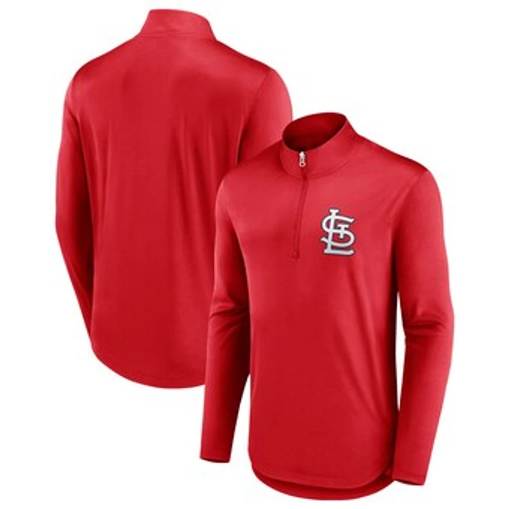 Men's Fanatics Red St. Louis Cardinals Tough Minded Lightweight Quarter-Zip Pullover