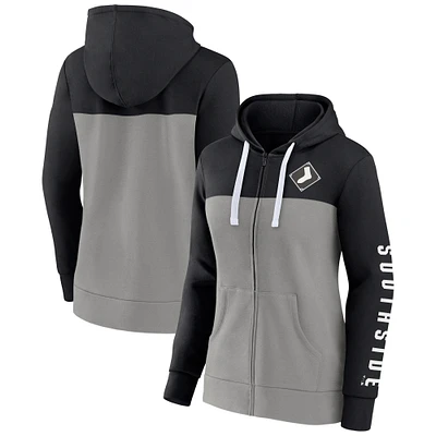 Women's Fanatics Black/Gray Chicago White Sox Take The Field Colorblocked Hoodie Full-Zip Jacket