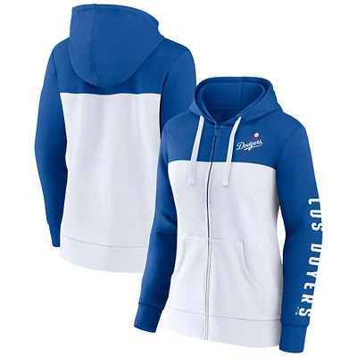 Women's Fanatics Royal/White Los Angeles Dodgers Los Doyers Take The Field Colorblocked Hoodie Full-Zip Jacket