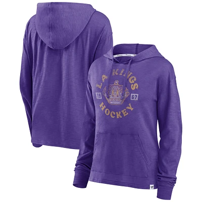 Women's Fanatics Purple Los Angeles Kings Heritage Salvation Waffle Pullover Hoodie