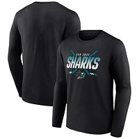 Men's Fanatics Black San Jose Sharks Covert Long Sleeve T-Shirt