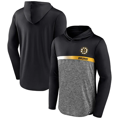 Men's Fanatics Black Boston Bruins Podium Defender Pullover Hoodie