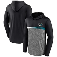 Men's Fanatics Black San Jose Sharks Podium Defender Pullover Hoodie