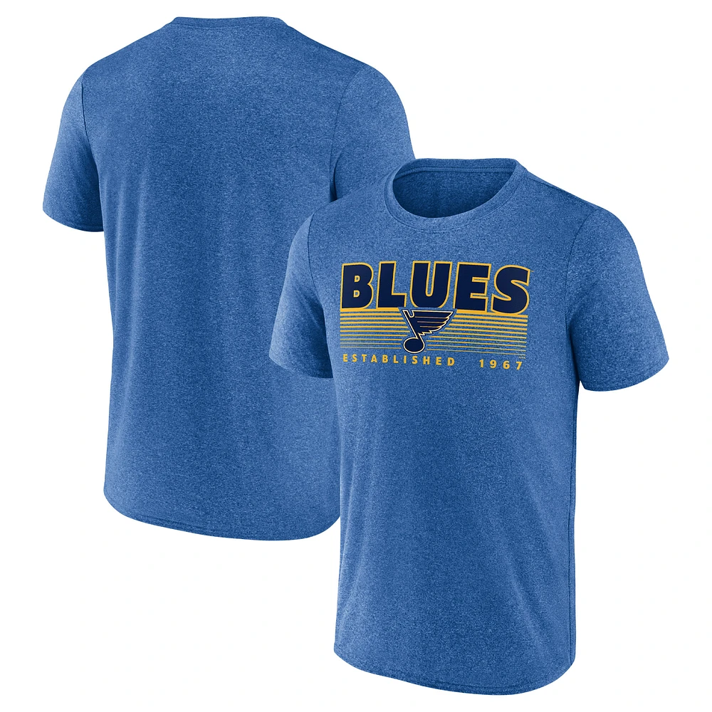 Men's Fanatics Heathered Blue St. Louis Blues Prodigy Performance T-Shirt