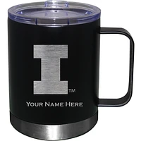Black Illinois Fighting Illini 12oz. Personalized Stainless Steel Lowball with Handle