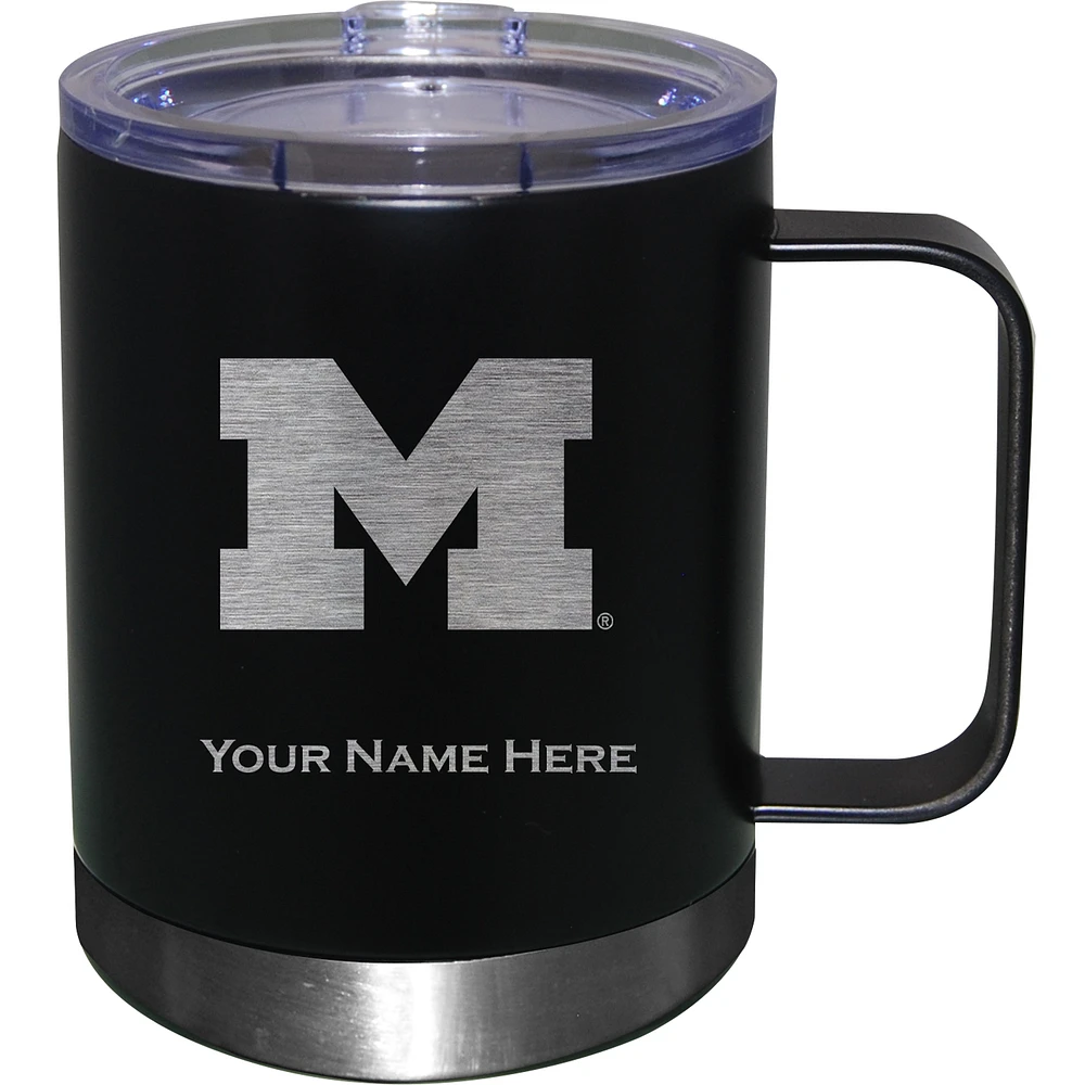 Black Michigan Wolverines 12oz. Personalized Stainless Steel Lowball with Handle