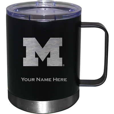 Black Michigan Wolverines 12oz. Personalized Stainless Steel Lowball with Handle