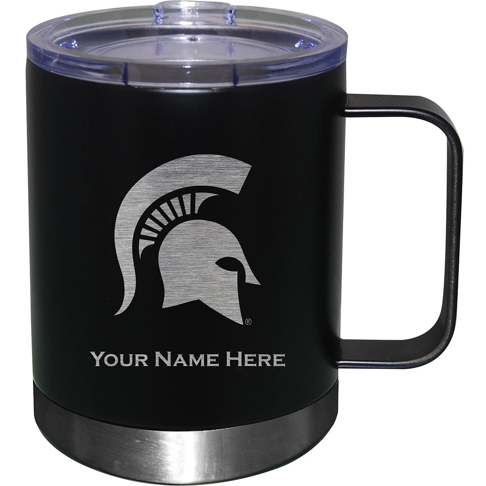 Black Michigan State Spartans 12oz. Personalized Stainless Steel Lowball with Handle