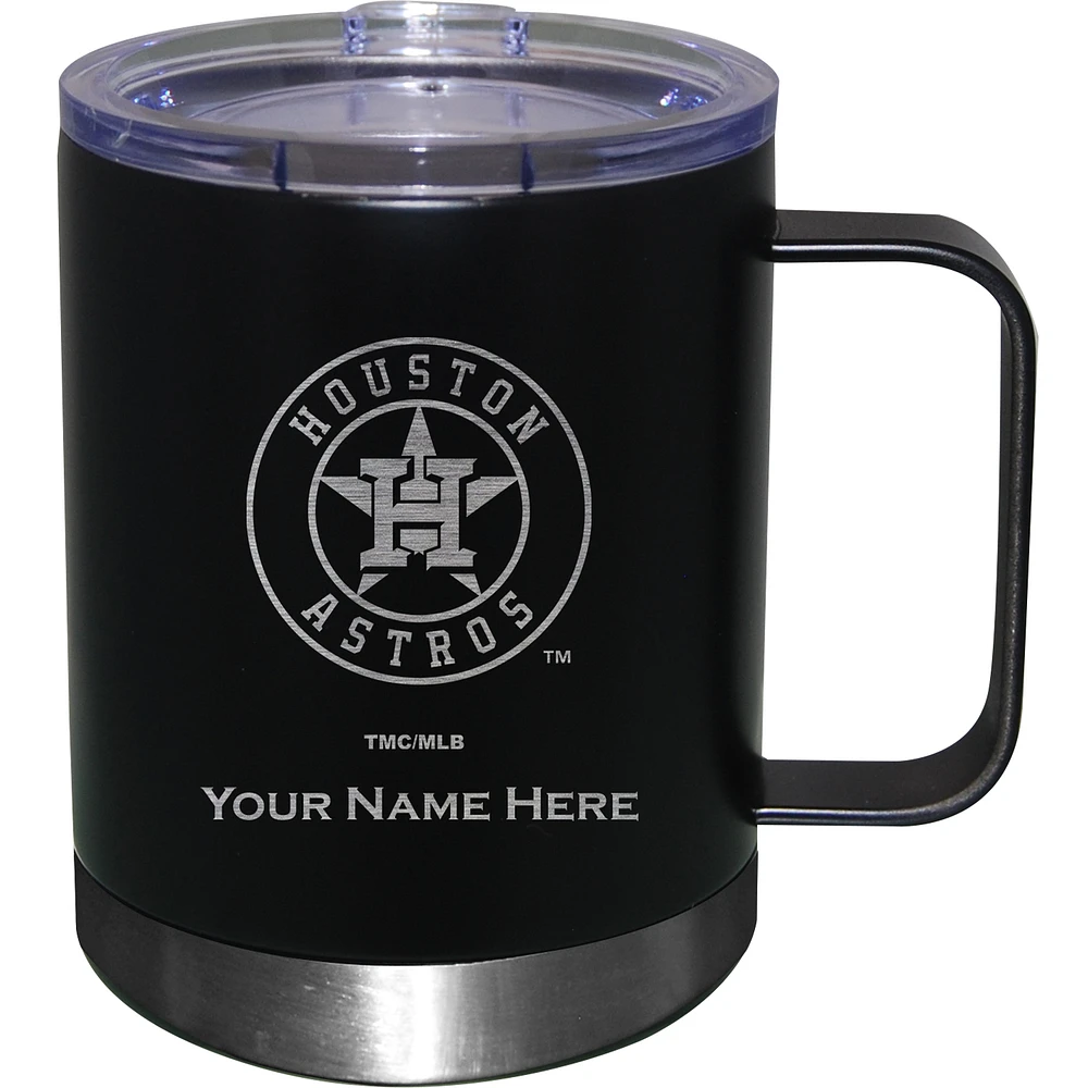 Black Houston Astros 12oz. Personalized Stainless Steel Lowball with Handle
