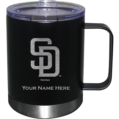 Black San Diego Padres 12oz. Personalized Stainless Steel Lowball with Handle