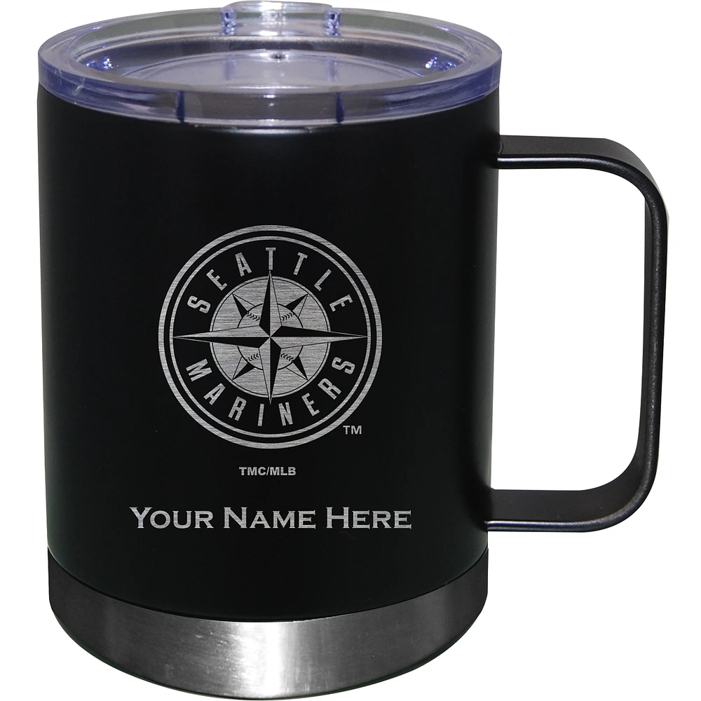 Black Seattle Mariners 12oz. Personalized Stainless Steel Lowball with Handle