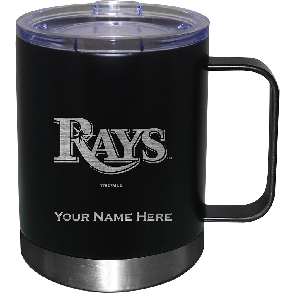 Black Tampa Bay Rays 12oz. Personalized Stainless Steel Lowball with Handle