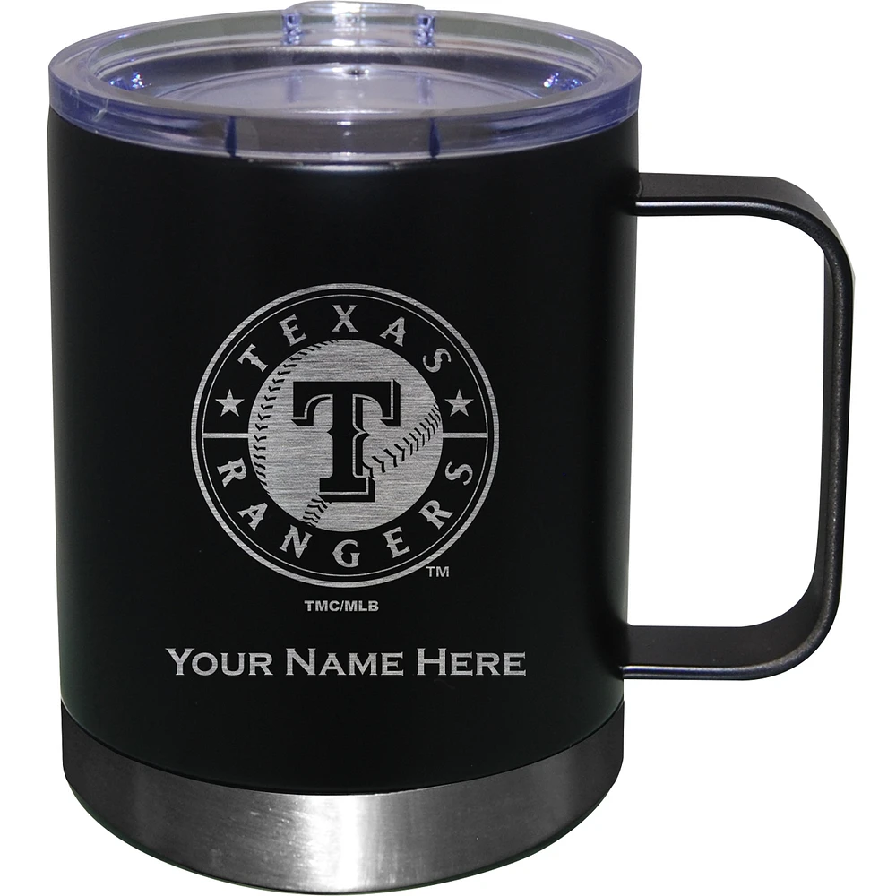 Black Texas Rangers 12oz. Personalized Stainless Steel Lowball with Handle