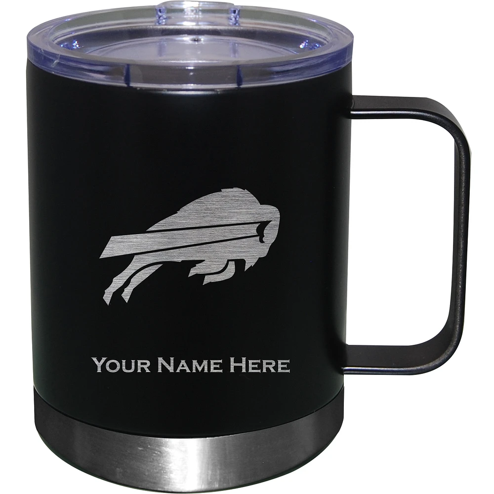 Black Buffalo Bills 12oz. Personalized Stainless Steel Lowball with Handle