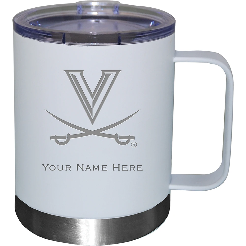 White Virginia Cavaliers 12oz. Personalized Stainless Steel Lowball with Handle